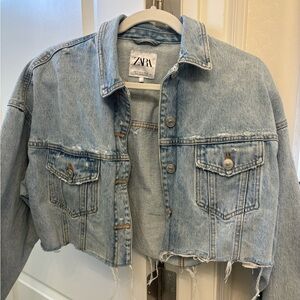 Zara Cropped Denim Jacket